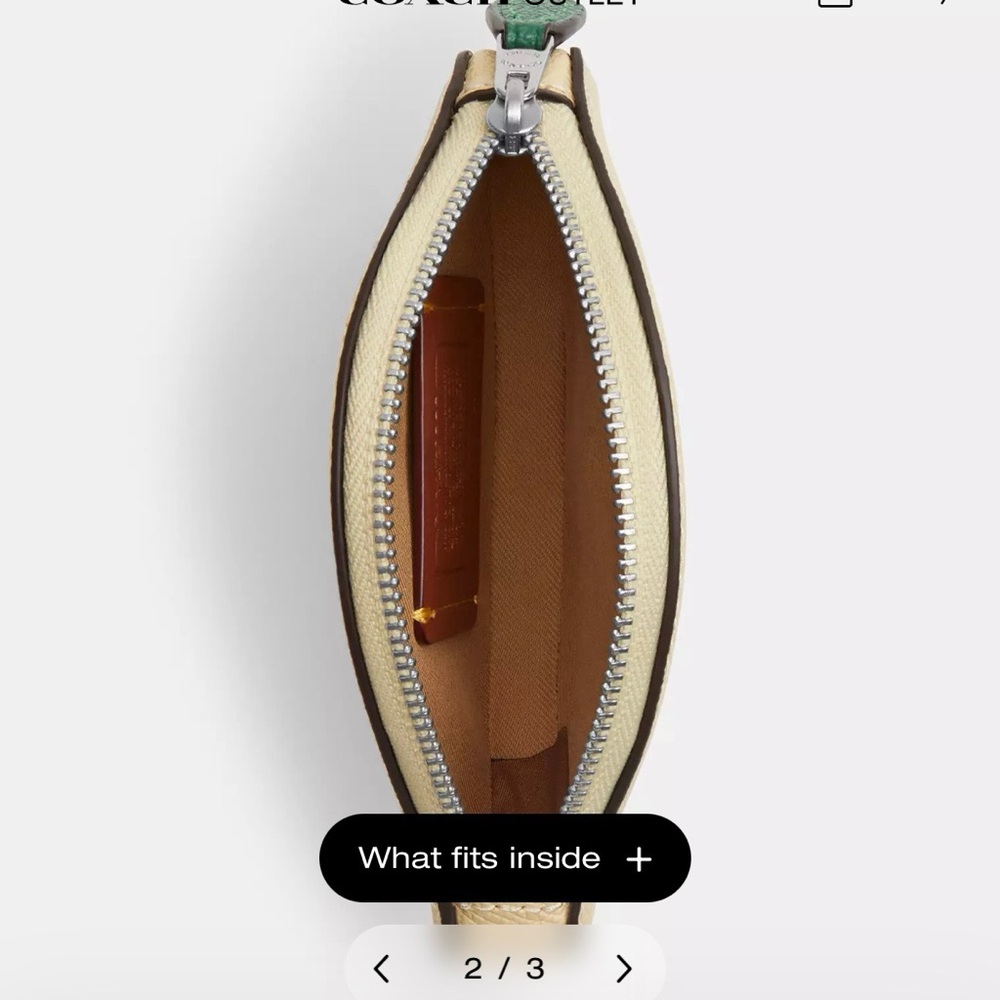 Coach Cream and Tan Wristlet